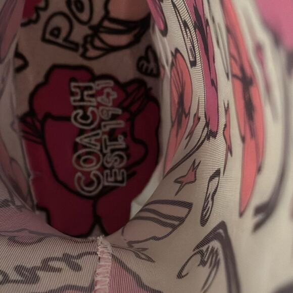 Coach Floral Pink Poppy tall rain boots sz 9 - Picture 4 of 4